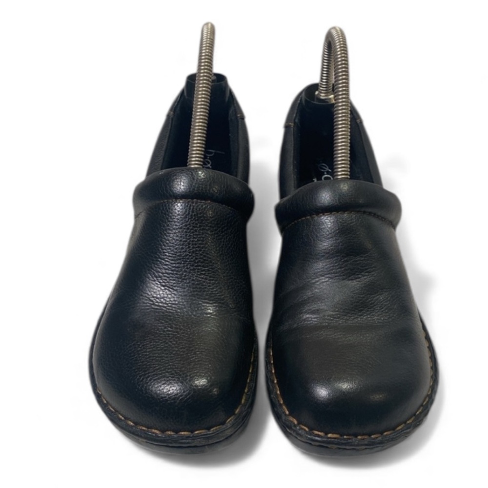 BOC Born Concepts Peggy Black Leather Nursing Clogs Women 9